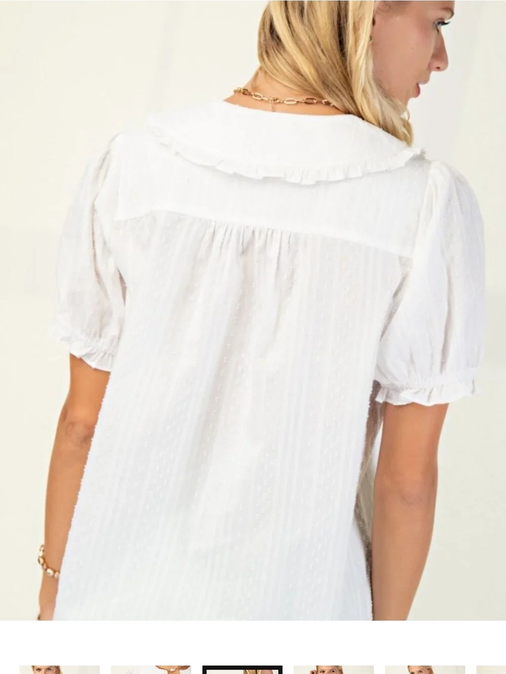 Gigio White Peter Pan Collar Blouse - Picture 4 of 6